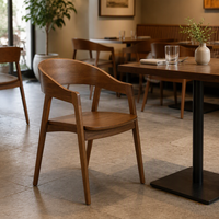 Chaise de salle à manger en bois de noyer, fauteuil contemporain pour restaurant, salle à manger