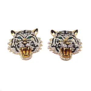 Lady Shoes Accessories Supplier Removable Rhinestone Tiger Shoe Clips