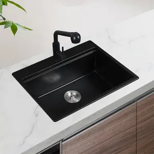 Großhandel Custom ized Shine Black Granit oder Quarz Künstliche Naturstein Waschbecken Multi Color Basin Küchen spülen