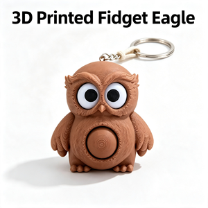 Llavero de Búho Impreso en 3D de PLA, Juguete Antiestrés con Ojos Giratorios, Lindo Colgante Divertido para Bolsos, Regalo para Niños - Product Image 5