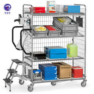 Efficiënt Magazijntransport Op Maat Gemaakte Chromen Draadgaas Pluktrolley - Product Image 3