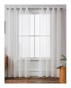 Cortinas de janela transparente de boa qualidade, produto popular, cortinas modernas de tule branco para casa e hotel