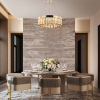 Lampu Kristal Desainer Mewah Gaya Eropa Modern, Lampu Gantung Lingkaran Emas untuk Ruang Makan dan Ruang Tamu, Lampu Chandelier