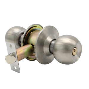 Poignée cylindrique, serrure sphérique, acier inoxydable 304, balle ronde brossée, pêne dormant, serrure de porte intérieure - Product Image 2