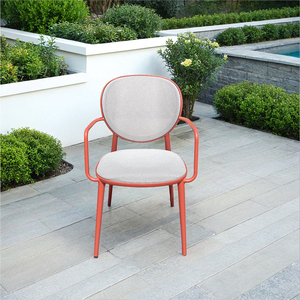 Đơn giản ngoài trời biệt thự Patio nhà hàng đồ nội thất bữa ăn tối Stackable ghế nhôm không thấm nước vải vườn bảng và bộ ghế bành - Product Image 2