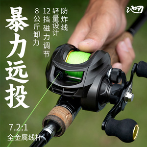 Carrete de Pesca Baitcasting Ak con Freno Magnético de 8 kg, Fuerte Fuerza de Frenado para Pesca con Señuelos Negros - Product Image 3