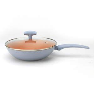 Big Nonstick Aluminum Marble Wooden Cover