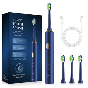 Custom Fancy Handle Adult Alloy Design Sonic Timer Electric Toothbrush