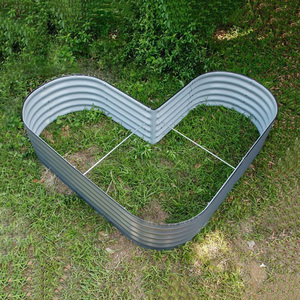 Grand lit de jardin surélevé en acier galvanisé en forme de L de 17 pouces de hauteur pour une utilisation domestique comme jardinière pour légumes et fleurs - Product Image 2