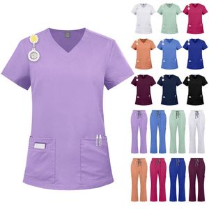 Uniformes Médicos de Poliéster a la Moda, Transpirables y Suaves, en Varios Colores, Uniformes de Enfermera para Hospitales y Clínicas - Product Image 1