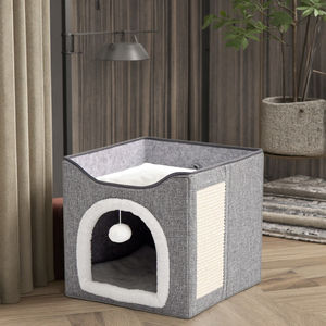 Çift katmanlı katı desen kapalı kedi evi evrensel katlanır yuva kolay temiz dört mevsim sıcak - Product Image 1