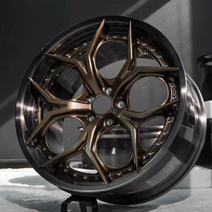 Llantas de aluminio forjadas de 2 piezas personalizadas de bronce negro, llantas de coche deportivo de carreras para Mercedes Benz Bmw Audi Ferrari Rolls <span class=keywords><strong>Royce</strong></span> - Product Image 1