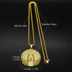 Nuevo Colgante <span class=keywords><strong>de</strong></span> Acero Inoxidable Tallado por Ambos Lados con Formas Geométricas, Collar <span class=keywords><strong>de</strong></span> Acero Titanio para Parejas, Hombre y Mujer - Product Image 5