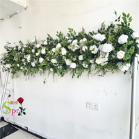 Panneau mural de fleurs artificielles en soie SPR personnalisé avec verdure, toile de fond florale pour arche de mariage, fête, décoration de la maison