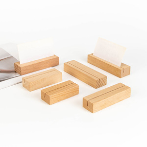 Porte-cartes en bois de hêtre Hongjie, support à notes au design moderne et simple pour cartes de visite et cartes postales - Product Image 3