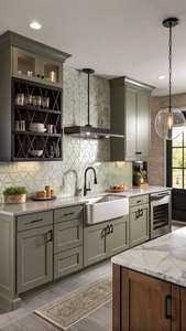 Vermonhouzz Armoires de cuisine Meubles en bois en gros sur mesure Armoire de cuisine moderne sur mesure et modulaire à portes plates