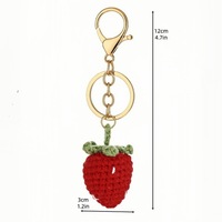 Zachte, milieuvriendelijke garenbol sleutelhanger hanger anime cartoon design fruit handgeweven lichte sleutelhanger decoratie