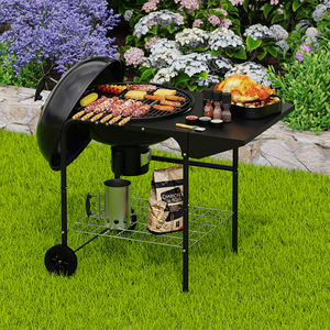 Bahçe Barbeküsü İki Tekerlekli Araba Yuvarlak Izgara Büyük Kömürlü Barbekü Izgarası Parti İçin - Product Image 3