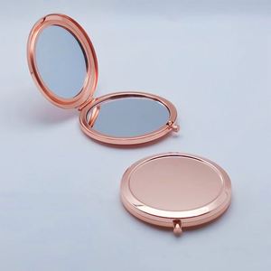 Custom Two-Way Foldable Round Metal Pocket Cosmetic Compact <b>Mirror</b> Red for Lash <b>Makeup</b> Espejos De Tocadores Promotional Product - Product Image 3
