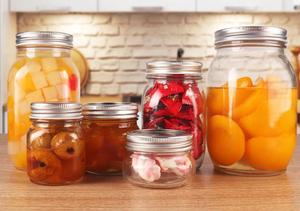 16 औंस चौड़ा मुंह ग्लास मसाला जार जार खाद्य भंडारण और जाम जार जार के लिए एल्यूमीनियम ढक्कन के साथ नियमित बैंड - Product Image 2