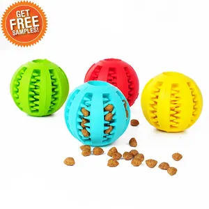 Drop shipping Wholesale Pet Toy Durable Soft Rubber Ball Chew Toys Teeth Cleaning IQ Puzzle dog toys