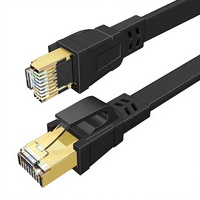 Câble Ethernet rond SFTP Cat8 OEM ODM 40 Gbit/s 2000 MHz avec connecteur RJ45 plaqué or pour routeur extérieur