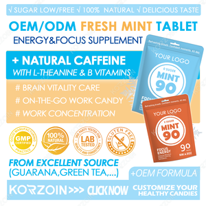 Permen Karet OEM PRIVATE LABEL CUSTOM ENERGY & FOCUS KALENSIATIN TINGGI DENGAN XYLITOL & L THEANINE & KALENSIATIN & <span class=keywords><strong>VITAMIN</strong></span> <span class=keywords><strong>B12</strong></span> & <span class=keywords><strong>VITAMIN</strong></span> B6 - Product Image 2
