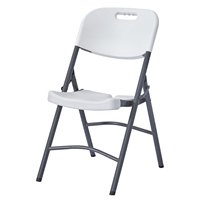 Chaises pliantes en plastique HDPE blanc, robustes, capacité de charge de 650 lb, empilables, portables, pour réunions, fêtes, location, événements