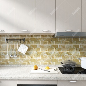 Không thấm nước có thể tháo rời Vinyl dính trên tàu điện ngầm khảm dính vỏ và dính PVC phòng tắm gạch nâu cho nhà bếp phòng tắm trang trí nội thất - Product Image 6