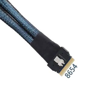 สายเคเบิล LUNG KAY Custom MINI SlimSAS แบบบาง สำหรับเชื่อมต่อ Slim Sas 8i 74 พิน Sff8654 กับพอร์ต SAS HD 2 พอร์ต SFF-8643 สำหรับเชื่อมต่อเซิร์ฟเวอร์ - Product Image 2