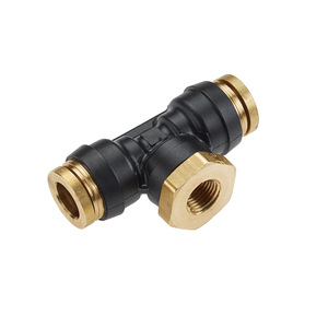 Xiangjia <b>Machinery</b> Brass Nylon Male <b>Run</b> Tee 1/4 In Water Plumbing Fittings Rigid Pipe Connector - Product Image 4