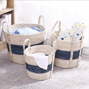 Panier de balle de maïs tissé à la main durable bac de rangement écologique naturel fait à la main décor à la maison du Vietnam - Product Image 3