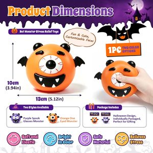 Nouveau jouet sensoriel anti-stress à presser, souple et malléable, à rebond lent, pour Halloween, avec fonction de transformation de visage de chien DIY - Product Image 6