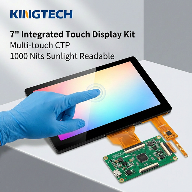 Kingtech OEM Multifunctional 7'' 800*480 RGB 24bits 300-1000nits Lcd Display  Medical LCD Touch Screen TFT LCD Modules