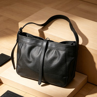 Sac bandoulière décontracté en PU noir grainé, grande capacité, étanche, personnalisé en usine, pour hommes, vente en gros