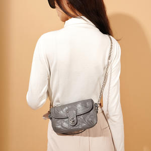 Sac à main carré en cuir véritable pour femme, style streetwear classique, marque privée <span class=keywords><strong>LOUIS</strong></span> LEVANE, avec chaîne de luxe pour l'épaule - Product Image 2