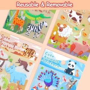 Venta al por mayor precio barato de fábrica lindo Animal 3D pegatina hinchada mantiene a los niños pequeños ocupados pegatinas de espuma de burbujas - Product Image 5