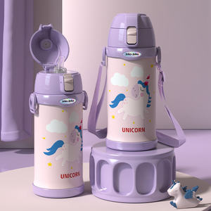 ขวดน้ำพกพาลายการ์ตูนน่ารักสำหรับเด็ก พร้อมหลอดดูดน้ำ เหมาะสำหรับนักเรียน - Product Image 6