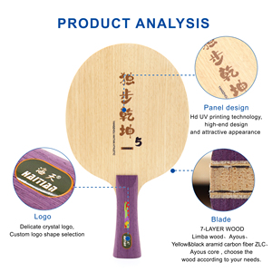 Fornitura di Fabbrica: 5 Lame per <span class=keywords><strong>Ping</strong></span> <span class=keywords><strong>Pong</strong></span> in Legno a 7 Strati con Fibra di Carbonio Aramidica ZLC, Supporto per Logo Personalizzato - Product Image 3