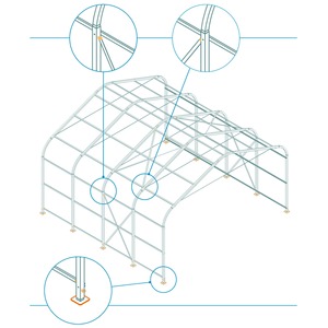 Tentes d'abri de stockage industriel de haute résistance Conception en PVC étanche avec protection UV Style sportif Grand dépôt de couverture de voiture - Product Image 5