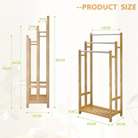 Porte-serviettes en bambou à trois niveaux, écologique et très vendu en usine, avec étagères de rangement pour salle de bain, chambre et salon