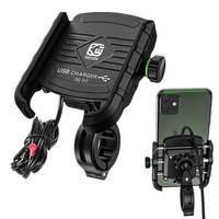 Support de téléphone portable en alliage d'aluminium CNC pour moto, avec chargement USB, équipement pour vélo