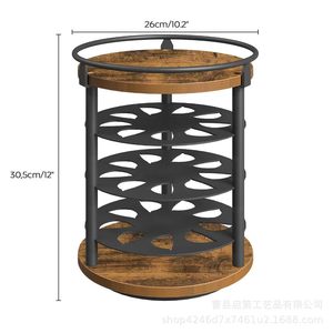 Wooden Multi Layer <b>Rotating</b> Storage <b>Rack</b> 3 Tiers Iron Frame For Coffee Pods And <b>Spice</b> Jars - Product Image 5