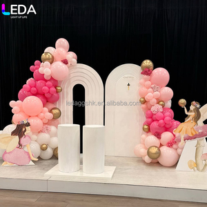 LEDA Hot Selling Indoor Wedding Decoration White Acrylic Two-piece Set Hanging Balloon <b>Backdrop</b> for Wedding - Product Image 3