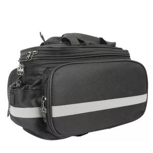 Sacoche de vélo multifonctionnelle imperméable grande capacité extensible avec housse de pluie et bandes réfléchissantes pour VTT - Product Image 1