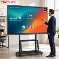 Pantalla Plana Interactiva Inteligente QLED 4K de 86 Pulgadas, Sistema Dual para Aula, Android 15 RK3588 16+256GB, Pantalla Táctil de 40 Puntos