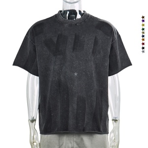 TKAN234 260กรัมเสื้อยืดผ้าฝ้ายคุณภาพสูงฟอกสีวินเทจฟอกสีกรดพิมพ์ดิจิตอลสตรีทสไตล์ด่วน - Product Image 1