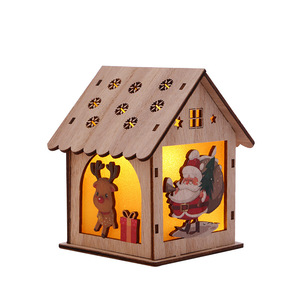 <strong>Christmas</strong> <strong>Decorative</strong> Wooden Cabin Ornaments, LED Illuminated Cabin Handicrafts, Suitable For Giving As Gifts During Festivals. - Product Image 6