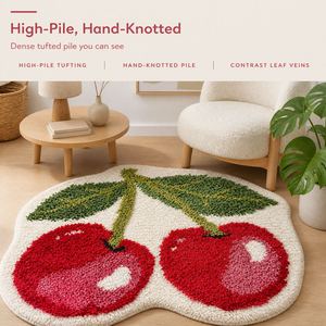 Cherry Cute <strong>Bath</strong> Carpet <strong>Funky</strong> Bathroom <strong>Mats</strong> Non Slip Cute Fruit Shaped Super Soft Doormat Irregular Shape Rugs Home Use - Product Image 3