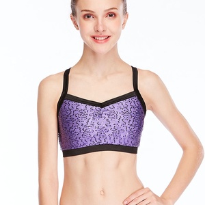 Top da ballo jazz con paillettes MiDee per donne adulte, con canotta, schiena scoperta e spalline incrociate per palcoscenico e allenamento - Product Image 4